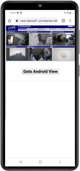 Videoüberwachung Desktop Ansicht auf dem Smartphone