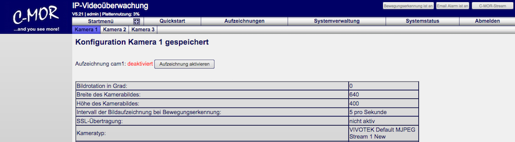 IP-Kamera aufnehmen