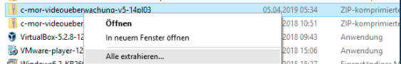 Hyper-V ZIP alle extrahieren