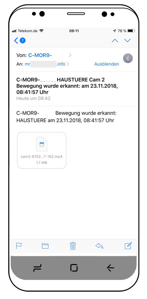 videoueberwachung e-mail alarm smartphone
