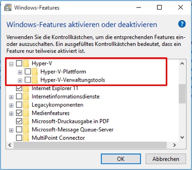 Hyper-V auf PC deaktivieren.